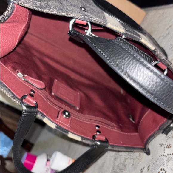 COACH DEMPSEY signature monogram black gray satchel/crossbody - Picture 5 of 7